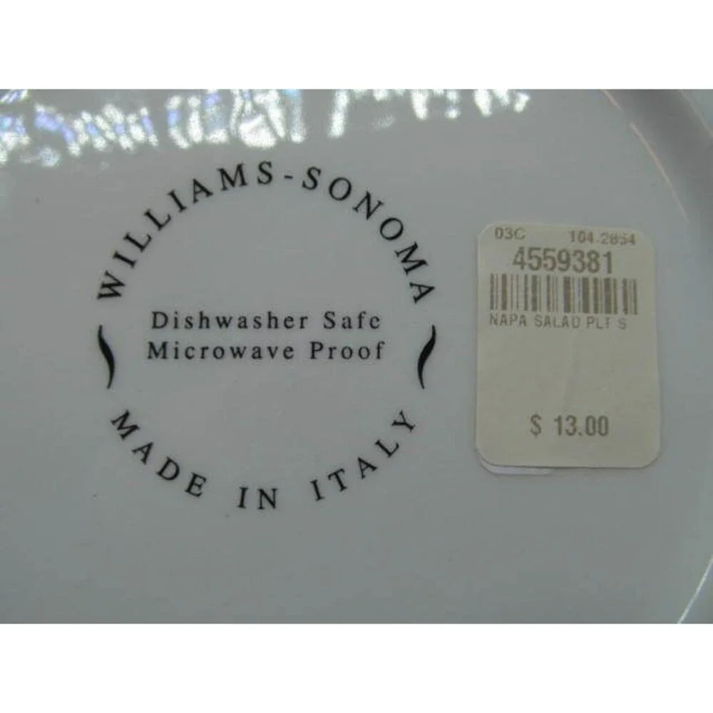 Williams Sonoma Napa Sage Embossed Lot 3 Salad Plates & 2 Saucers